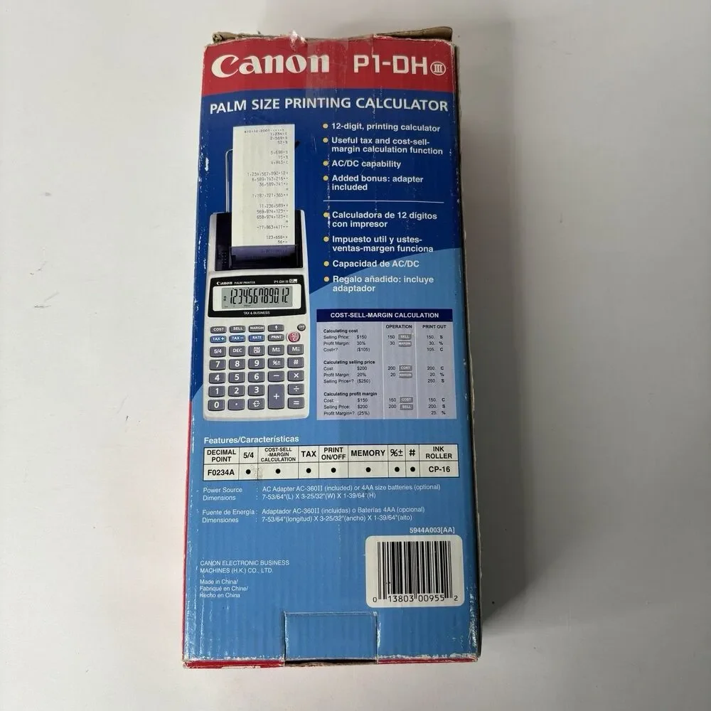 Vintage Canon P1-DH III Palm Printer Tax & Business Tested Working